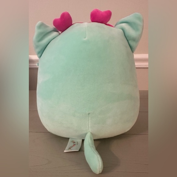Squishmallow CORINNA the Teal Cat Valentine Hearts Headband 9” Plush Stuffed - Picture 3 of 6